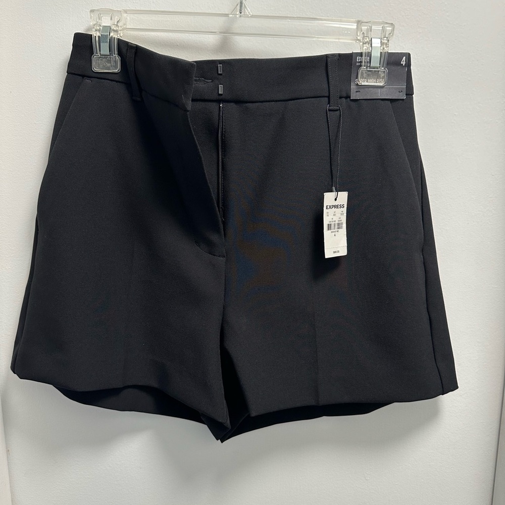 Express Super High Rise black shorts